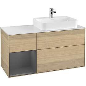 Villeroy & Boch Tvättställsskåp Finion med 3 Lådor Hylla och Bänkskiva för Ocentrerat Ytmonterat G391GKPC