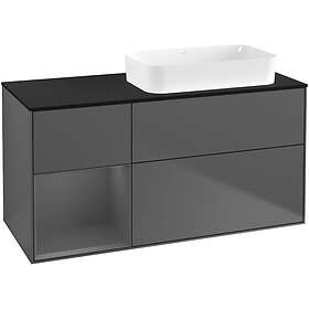 Villeroy & Boch Tvättställsskåp Finion med 3 Lådor Hylla och Bänkskiva för Ocentrerat Fristående F682GKGK