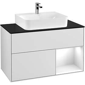 Villeroy & Boch Tvättställsskåp Finion med 2 Lådor Hylla och Bänkskiva för Centrerat F122GFMT