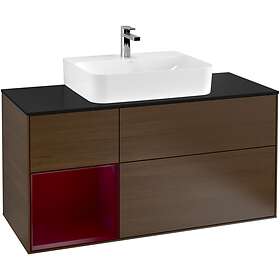 Villeroy & Boch Tvättställsskåp Finion med 3 Lådor Hylla och Bänkskiva för Centrerat G162HBGN