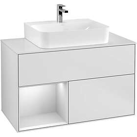 Villeroy & Boch Tvättställsskåp Finion med 2 Lådor Hylla och Bänkskiva för Centrerat F111MTMT