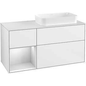Villeroy & Boch Tvättställsskåp Finion med 3 Lådor Hylla och Bänkskiva för Ocentrerat Fristående F271MTGF