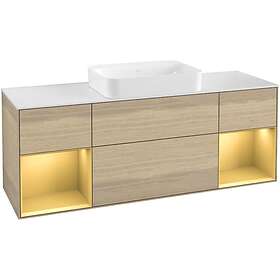 Villeroy & Boch Tvättställsskåp Finion med Två Hyllor och Bänkskiva för Fristående G741HFPC