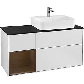 Villeroy & Boch Tvättställsskåp Finion med 3 Lådor Hylla och Bänkskiva för Ocentrerat G142GNMT