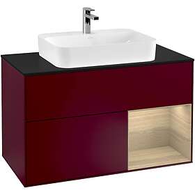 Villeroy & Boch Tvättställsskåp Finion med 2 Lådor Hylla och Bänkskiva för Ytmonterat F372PCHB