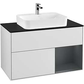 Villeroy & Boch Tvättställsskåp Finion med 2 Lådor Hylla och Bänkskiva för Ytmonterat F372HGMT