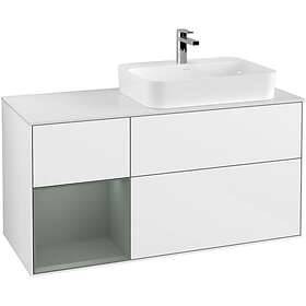 Villeroy & Boch Tvättställsskåp Finion med 3 Lådor Hylla och Bänkskiva för Ocentrerat Ytmonterat G391GMGF