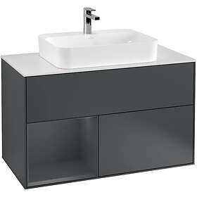 Villeroy & Boch Tvättställsskåp Finion med 2 Lådor Hylla och Bänkskiva för Ytmonterat F361HGHG