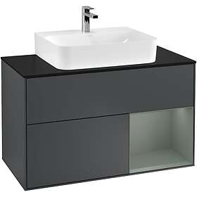 Villeroy & Boch Tvättställsskåp Finion med 2 Lådor Hylla och Bänkskiva för Centrerat F122GMHG