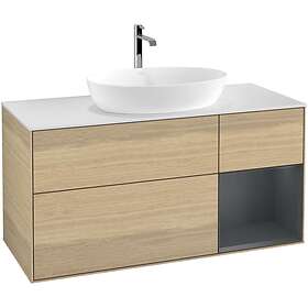 Villeroy & Boch Tvättställsskåp Finion med 3 Lådor Hylla och Bänkskiva för Fristående från Artis Collaro G831HGPC