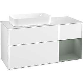 Villeroy & Boch Tvättställsskåp Finion med 3 Lådor Hylla och Bänkskiva för Ocentrerat Fristående F691GMGF