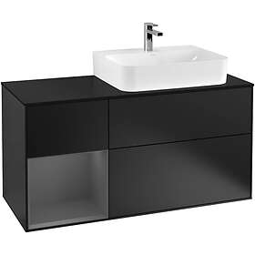 Villeroy & Boch Tvättställsskåp Finion med 3 Lådor Hylla och Bänkskiva för Ocentrerat F142GKPD