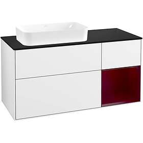 Villeroy & Boch Tvättställsskåp Finion med 3 Lådor Hylla och Bänkskiva för Ocentrerat Fristående F692HBGF