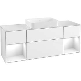 Villeroy & Boch Tvättställsskåp Finion med Två Hyllor och Bänkskiva för Fristående G741GFGF