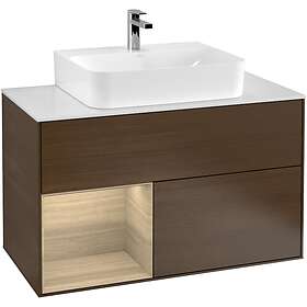 Villeroy & Boch Tvättställsskåp Finion med 2 Lådor Hylla och Bänkskiva för Centrerat F111PCGN