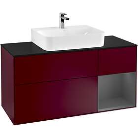 Villeroy & Boch Tvättställsskåp Finion med 3 Lådor Hylla och Bänkskiva för Centrerat G172GKHB