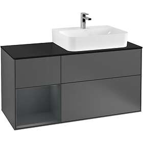 Villeroy & Boch Tvättställsskåp Finion med 3 Lådor Hylla och Bänkskiva för Ocentrerat F142HGGK