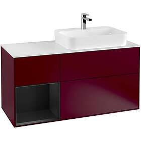 Villeroy & Boch Tvättställsskåp Finion med 3 Lådor Hylla och Bänkskiva för Ocentrerat Ytmonterat F391PDHB