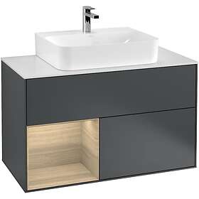 Villeroy & Boch Tvättställsskåp Finion med 2 Lådor Hylla och Bänkskiva för Centrerat F111PCHG