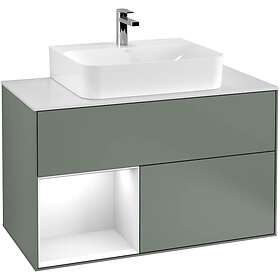 Villeroy & Boch Tvättställsskåp Finion med 2 Lådor Hylla och Bänkskiva för Centrerat F111GFGM