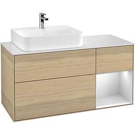 Villeroy & Boch Tvättställsskåp Finion med 3 Lådor Hylla och Bänkskiva för Ocentrerat F151MTPC
