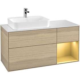 Villeroy & Boch Tvättställsskåp Finion med 3 Lådor Hylla och Bänkskiva för Ocentrerat Ytmonterat G401HFPC