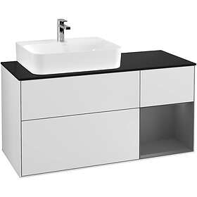 Villeroy & Boch Tvättställsskåp Finion med 3 Lådor Hylla och Bänkskiva för Ocentrerat F152GKMT