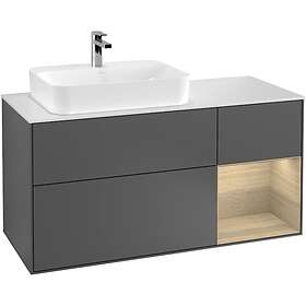 Villeroy & Boch Tvättställsskåp Finion med 3 Lådor Hylla och Bänkskiva för Ocentrerat Ytmonterat F401PCGK