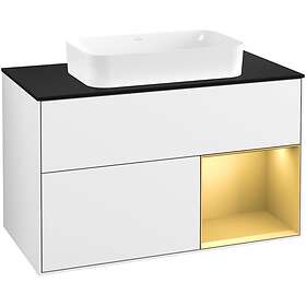 Villeroy & Boch Tvättställsskåp Finion med 2 Lådor Hylla och Bänkskiva för Fristående F662HFGF