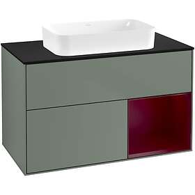 Villeroy & Boch Tvättställsskåp Finion med 2 Lådor Hylla och Bänkskiva för Fristående G662HBGM