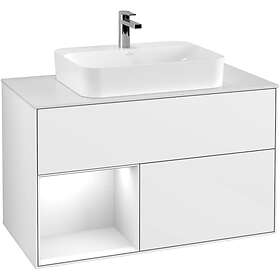 Villeroy & Boch Tvättställsskåp Finion med 2 Lådor Hylla och Bänkskiva för Ytmonterat G361GFGF