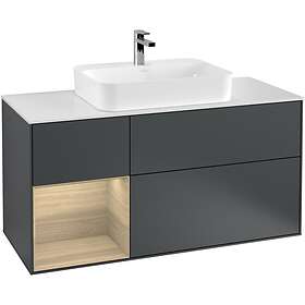 Villeroy & Boch Tvättställsskåp Finion med 3 Lådor Hylla och Bänkskiva för Ytmonterat F411PCHG