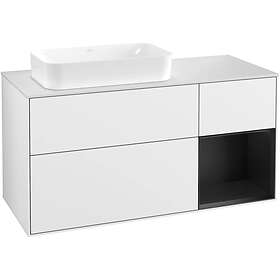 Villeroy & Boch Tvättställsskåp Finion med 3 Lådor Hylla och Bänkskiva för Ocentrerat Fristående F281PDGF