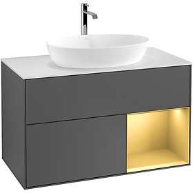 Villeroy & Boch Tvättställsskåp Finion med 2 Lådor Hylla och Bänkskiva för Fristående från Artis Collaro G781HFGK