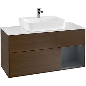 Villeroy & Boch Tvättställsskåp Finion med 3 Lådor Hylla och Bänkskiva för Centrerat F171HGGN