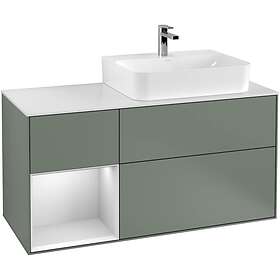 Villeroy & Boch Tvättställsskåp Finion med 3 Lådor Hylla och Bänkskiva för Ocentrerat G141MTGM