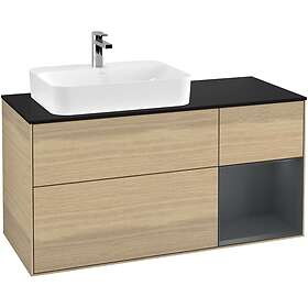 Villeroy & Boch Tvättställsskåp Finion med 3 Lådor Hylla och Bänkskiva för Ocentrerat Ytmonterat G402HGPC