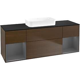 Villeroy & Boch Tvättställsskåp Finion med Två Hyllor och Bänkskiva för Fristående F742GKGN