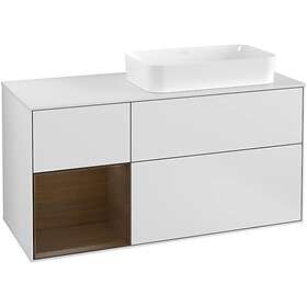 Villeroy & Boch Tvättställsskåp Finion med 3 Lådor Hylla och Bänkskiva för Ocentrerat Fristående G271GNMT