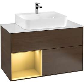 Villeroy & Boch Tvättställsskåp Finion med 2 Lådor Hylla och Bänkskiva för Centrerat F111HFGN