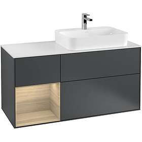 Villeroy & Boch Tvättställsskåp Finion med 3 Lådor Hylla och Bänkskiva för Ocentrerat Ytmonterat F391PCHG