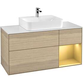 Villeroy & Boch Tvättställsskåp Finion med 3 Lådor Hylla och Bänkskiva för Centrerat F171HFPC