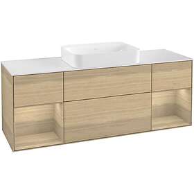 Villeroy & Boch Tvättställsskåp Finion med Två Hyllor och Bänkskiva för Fristående G741PCPC