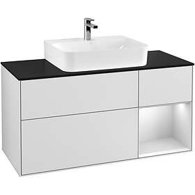 Villeroy & Boch Tvättställsskåp Finion med 3 Lådor Hylla och Bänkskiva för Centrerat F172MTMT