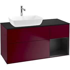 Villeroy & Boch Tvättställsskåp Finion med 3 Lådor Hylla och Bänkskiva för Ocentrerat från Artis Collaro F812PDHB