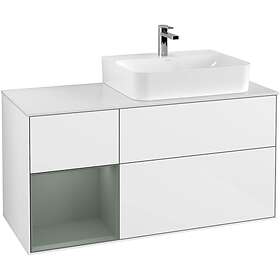 Villeroy & Boch Tvättställsskåp Finion med 3 Lådor Hylla och Bänkskiva för Ocentrerat F141GMGF
