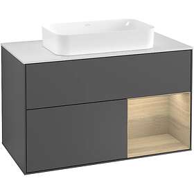 Villeroy & Boch Tvättställsskåp Finion med 2 Lådor Hylla och Bänkskiva för Fristående F251PCGK