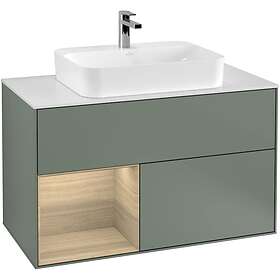 Villeroy & Boch Tvättställsskåp Finion med 2 Lådor Hylla och Bänkskiva för Ytmonterat G361PCGM