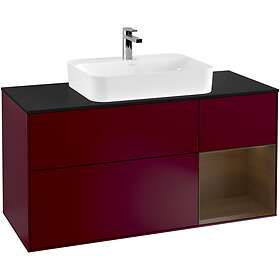 Villeroy & Boch Tvättställsskåp Finion med 3 Lådor Hylla och Bänkskiva för Ytmonterat F422GNHB