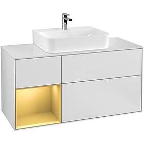 Villeroy & Boch Tvättställsskåp Finion med 3 Lådor Hylla och Bänkskiva för Centrerat G161HFMT